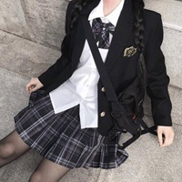 黑色jk制服头像霸气 好看的jk制服女生霸气黑色头像