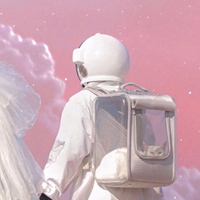 太空人情侣头像 超火粉色太空人情侣头像