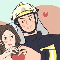 消防员情侣头像一人一张