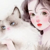 女生与猫头像 动漫女孩和猫咪头像