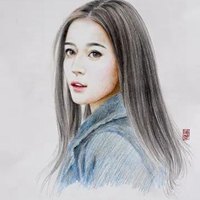 彩铅画头像 唯美女生彩铅画头像