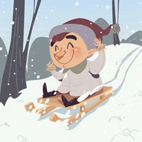 雪橇运动头像 卡通雪橇运动项目头像
