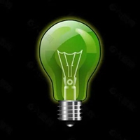 绿色电灯泡图片发光