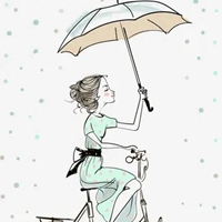 月刊少女打伞淋雨图片