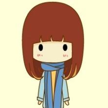 系围巾的可爱短发小女孩微信卡通头像