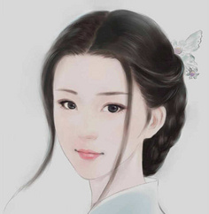 中国古风美女子微信素描头像