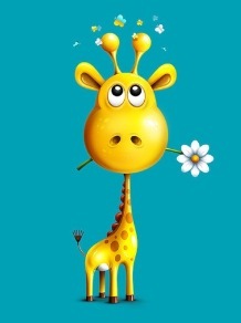 超级可爱的黄色长颈鹿微信头像