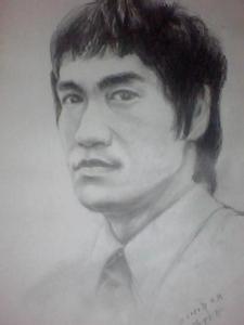 李小龙素描头像