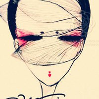 素描正面女头像